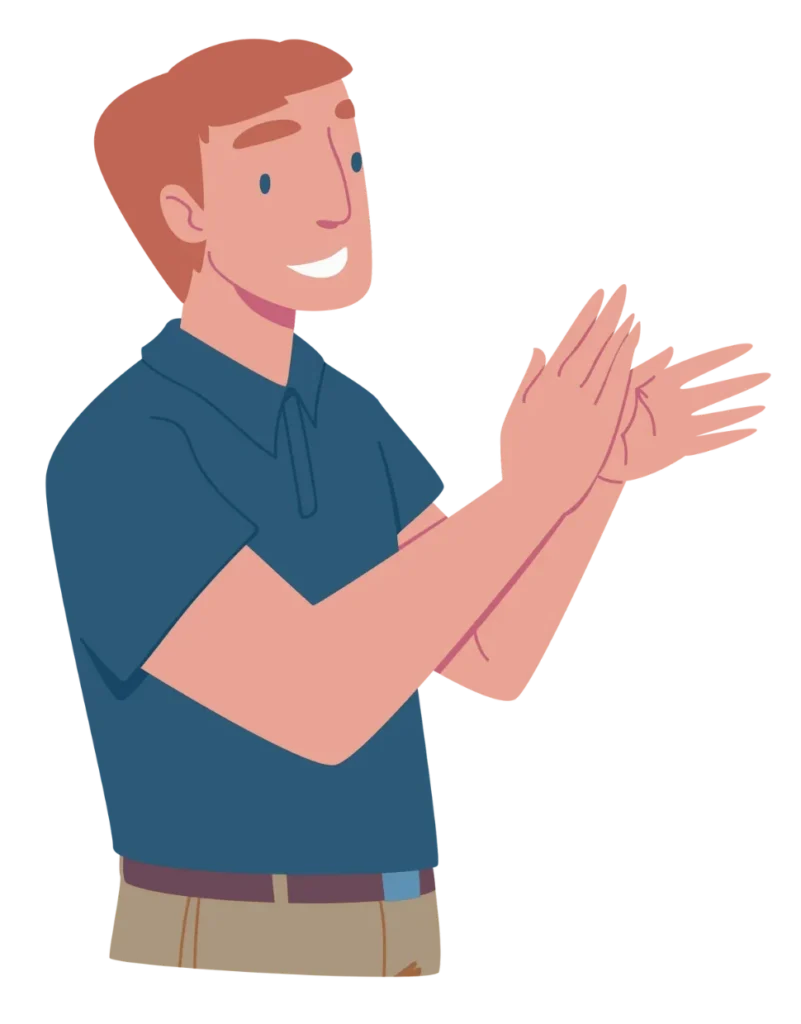 illustration of man clapping